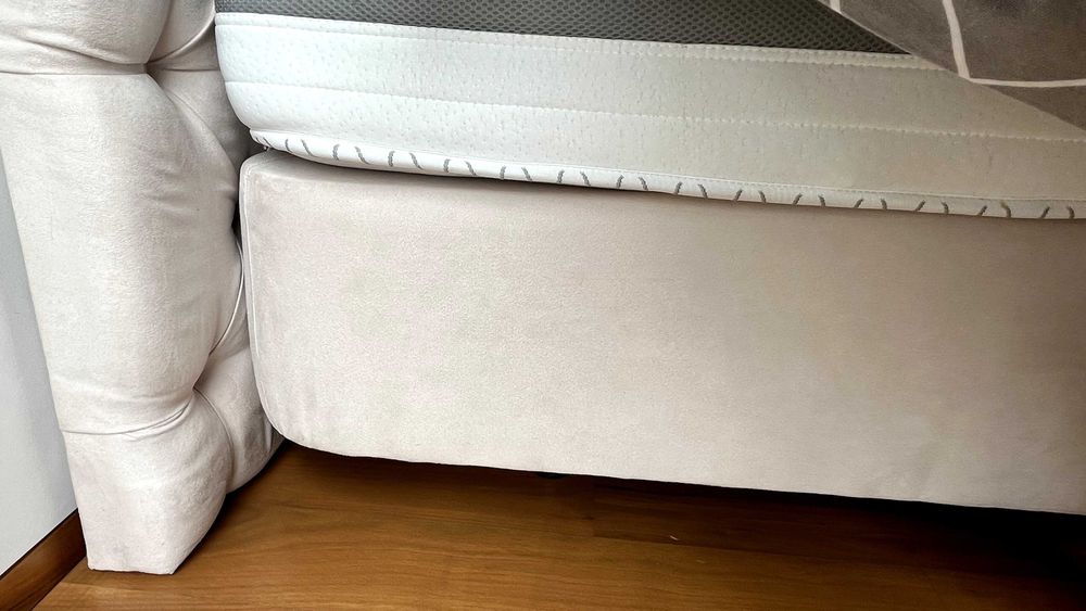 Cabeceira de Cama de Casal e Estrutura Aveludada