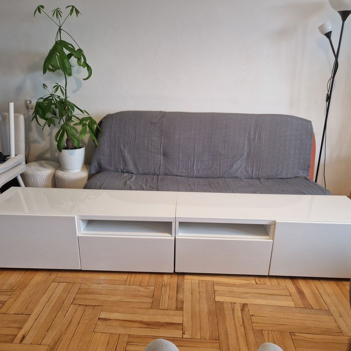 Szafka rtv biała ikea besta