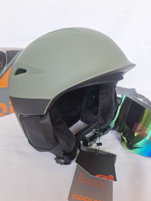 Kask narciarski Odoland SP0735 Black Green S 54-56cm Gogle