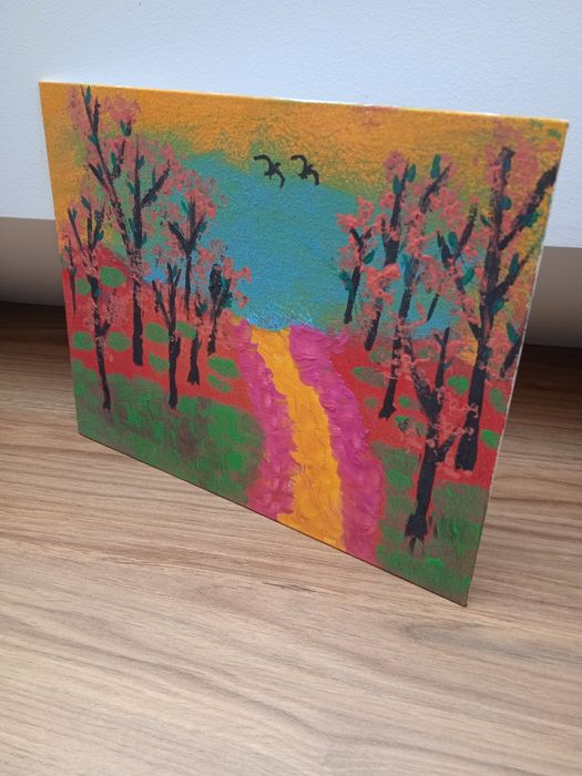 Obraz ścieżka przez las akryl na płótnie