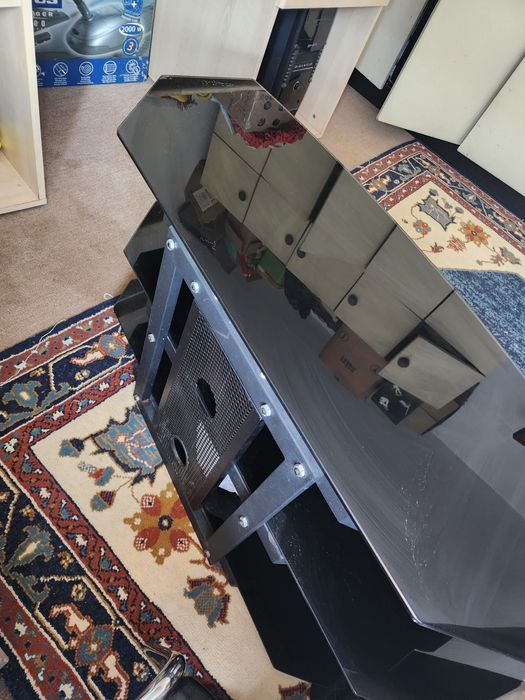 Movel tv led em vidro usado preto URGENTE