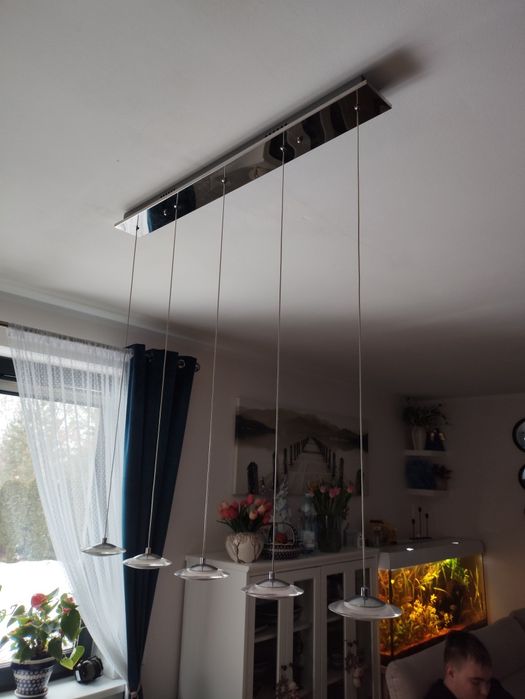 Żyrandol na pięć dysków led