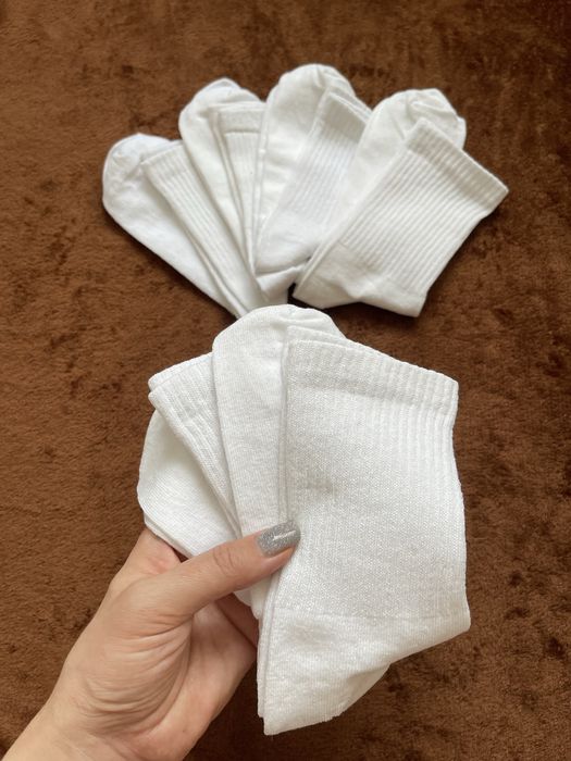 Носки белые спорт /12 пар 335грн/ Спортивні, високі, однотонні білі