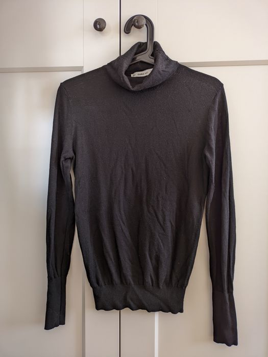 Czarny golf Zara 38/M wełna klasyk basic