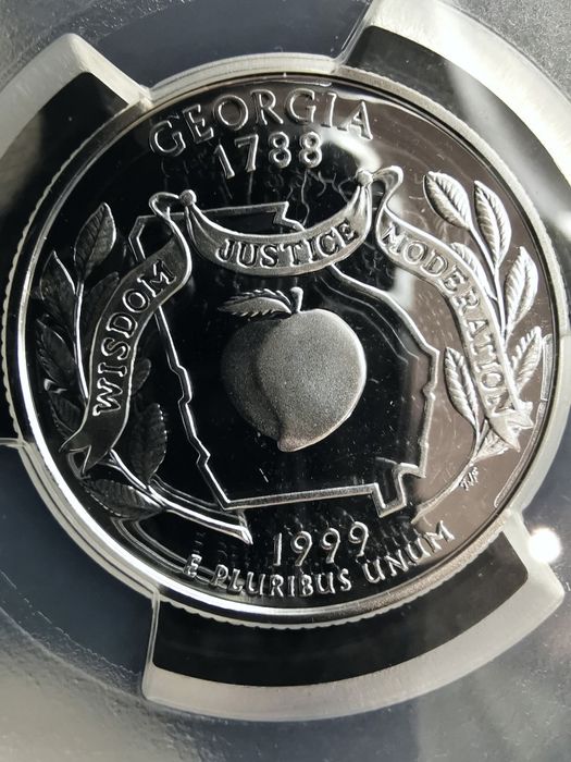 США 25 центів 1999р.- 50 штатів США "GEORGIA". СРІБЛО. СЛАБ.