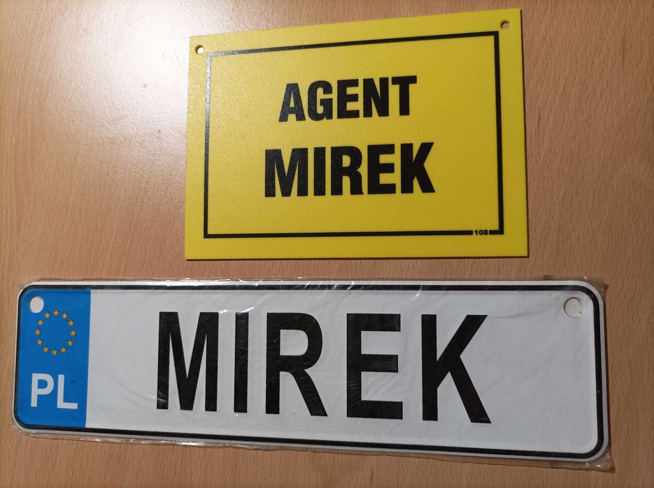 ODDAM Tabliczki na szybę "MIREK" + "AGENT MIREK"