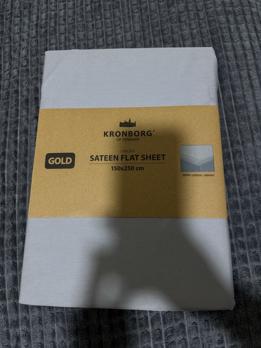 Простирадло SANDRA 150x250см сатин св.сірий