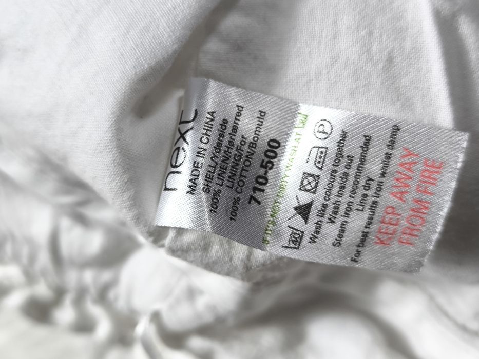 Lniane, białe, eleganckie spodenki damskie na lato, Next, rozmiar M