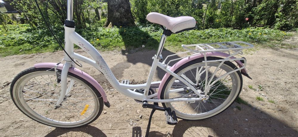 Rower dla dziewczynki Daisy Storm 24 cale  bìalo różowy