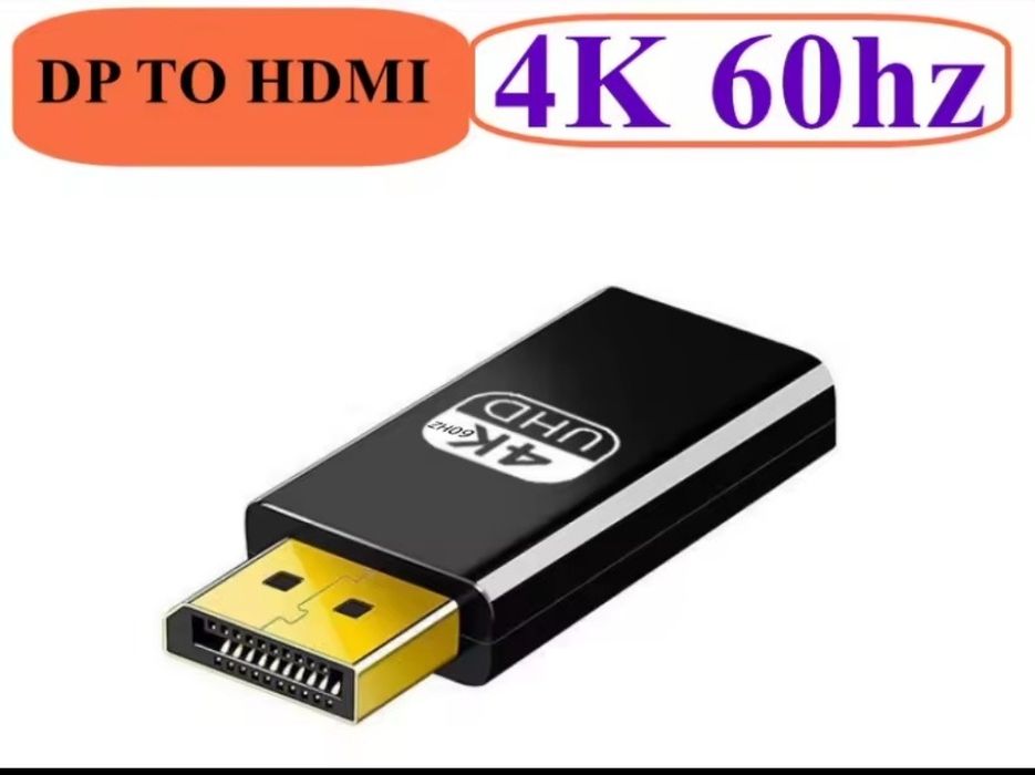 Адаптер перехідник DisplayPort (DP) на HDMI 4K 60Hz активний, конвертер відео та аудіо для ПК та ноутбука, проектора