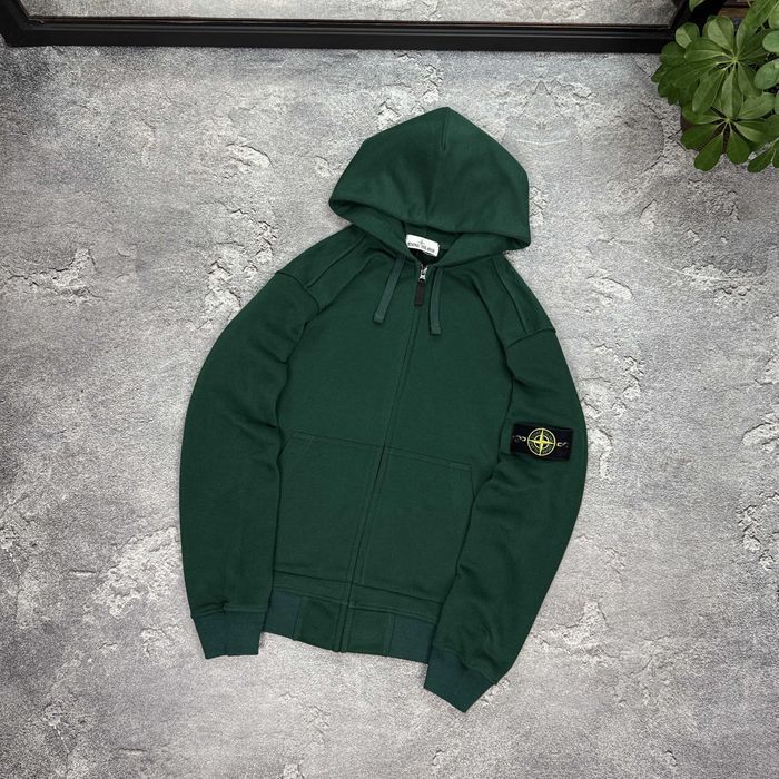 Зіп-худі Stone Island темно-зелений | зип-худи стон айленд тёмно-зеленый | кофта толстовка худак стоник стоне s-xxl