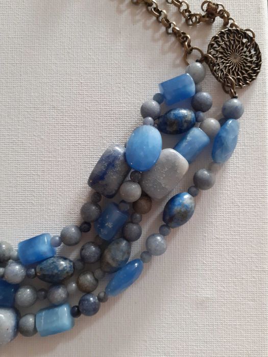 Colar pedras naturais azuis Massimo Dutti