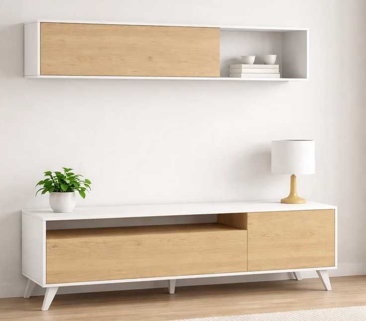 Conjunto de sala de estar com móvel para TV - Envio grátis