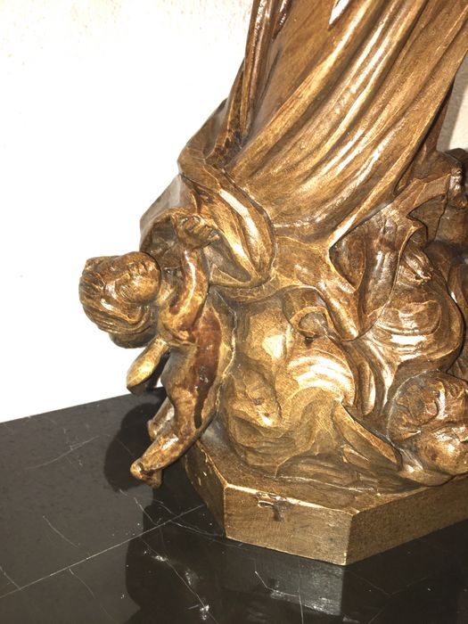 Santo, nossa senhora, imaculada conceiçao em madeira antiga, religioso