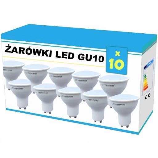 10x żarówka led gu10 4w 40w 3000k ciepły biały