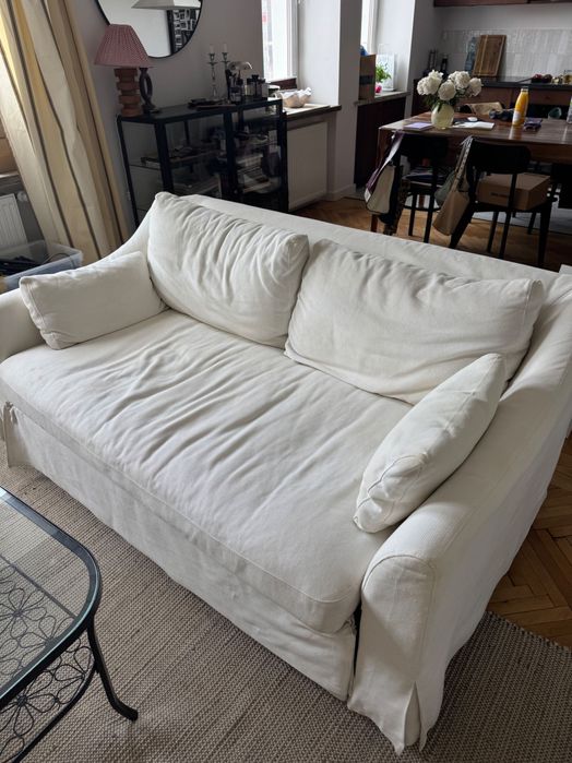 Sofa biała rozkładana