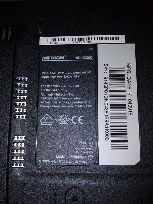 ноутбук Medion MD42200 на розборку, на запчастини. Дефект відеокарти