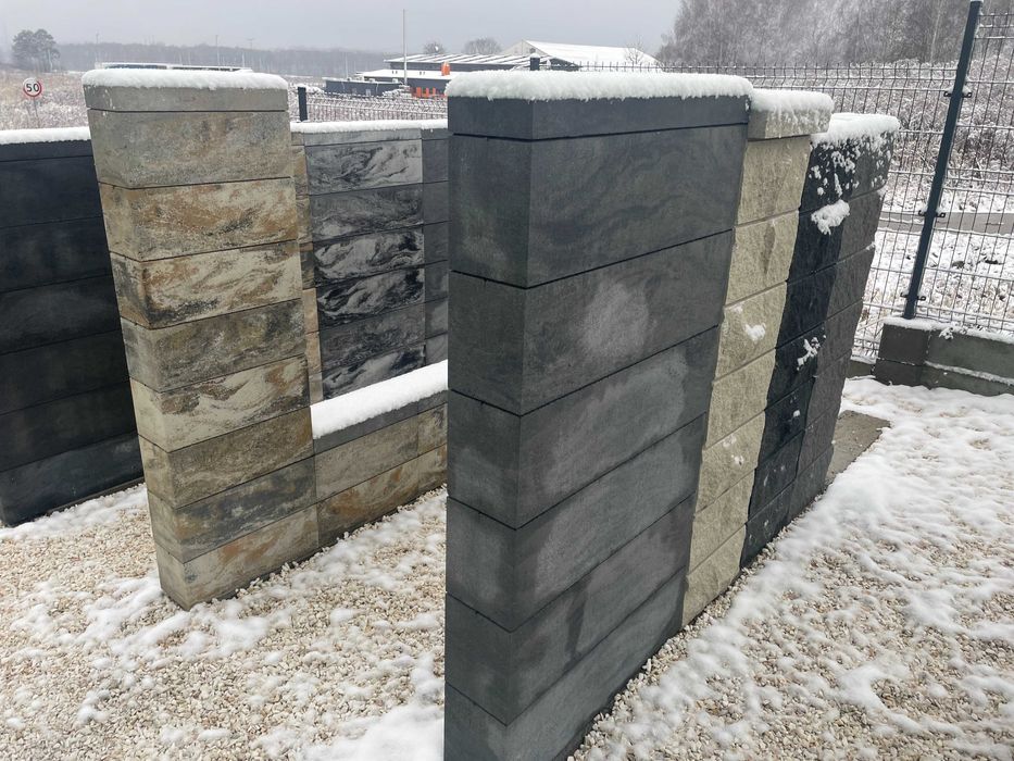 Promocja Pustak ogrodzeniowy 50x19cm Bruk-Bet biały antracyt