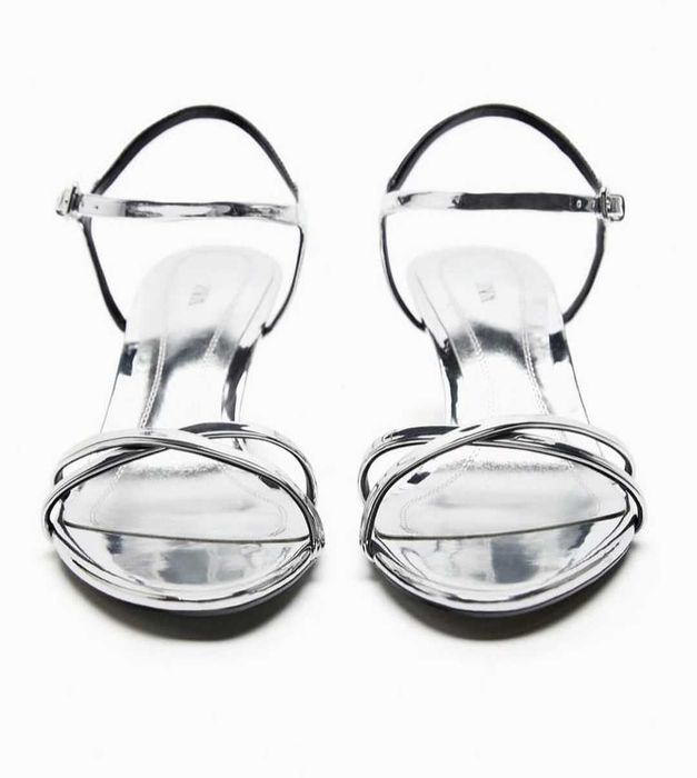 Срібні босоніжки Zara 36 розмір