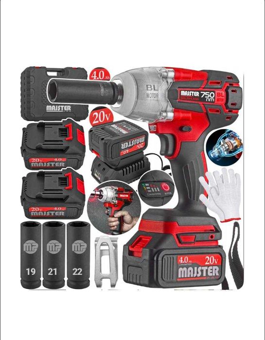 Klucz Udarowy 750nm akumulatorowy bezszczotkowy