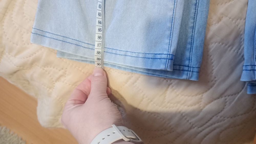 2 pary miękkich jeansowych legginsów tregginsów h&m 146