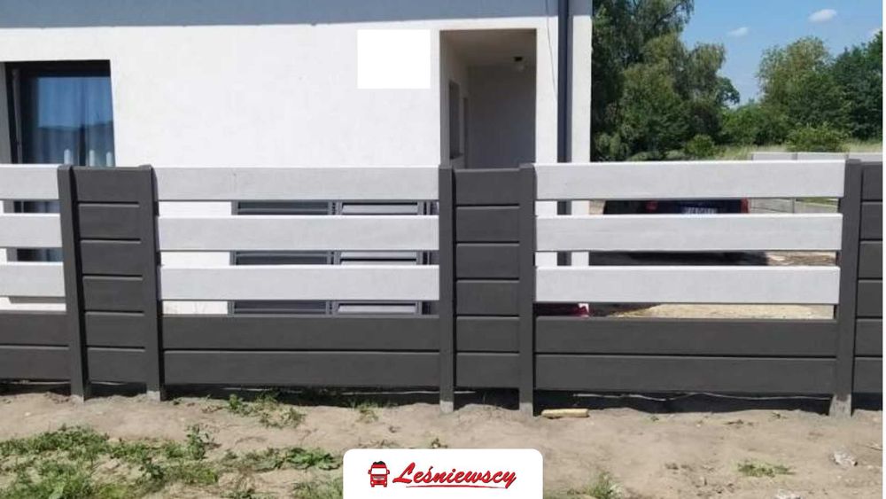 Ogrodzenie palisadowe gładkie betonowe Drewbet 200x25cm OD RĘKI