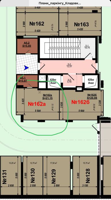 Парркомісце в ЖК " Фруктова алея ", площа 17.5 м2