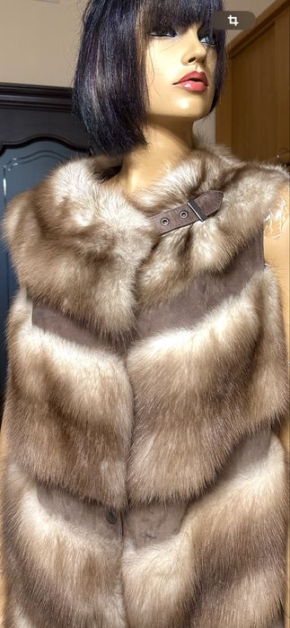 Рр s-m 46-48. Шуба жилет  Соболь. Италия