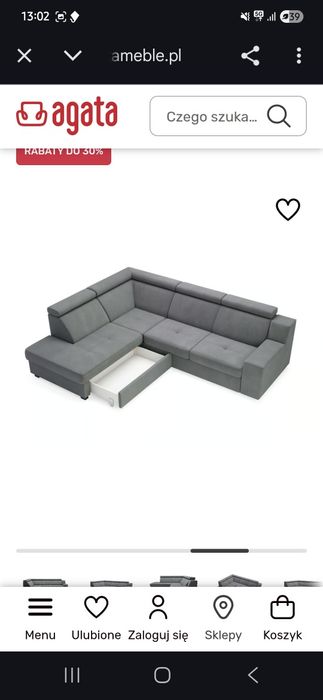 Narożnik z funkcją spania