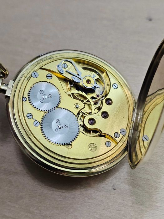 IWC Schaffhausen 51,00mm złoty 14k z 1929 roku + dewizka + pudełko