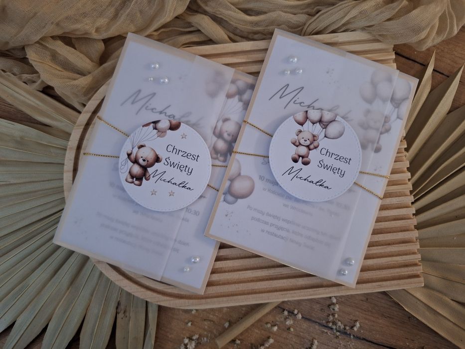Zaproszenia na Roczek Urodziny Chrzest pełna personalizacja