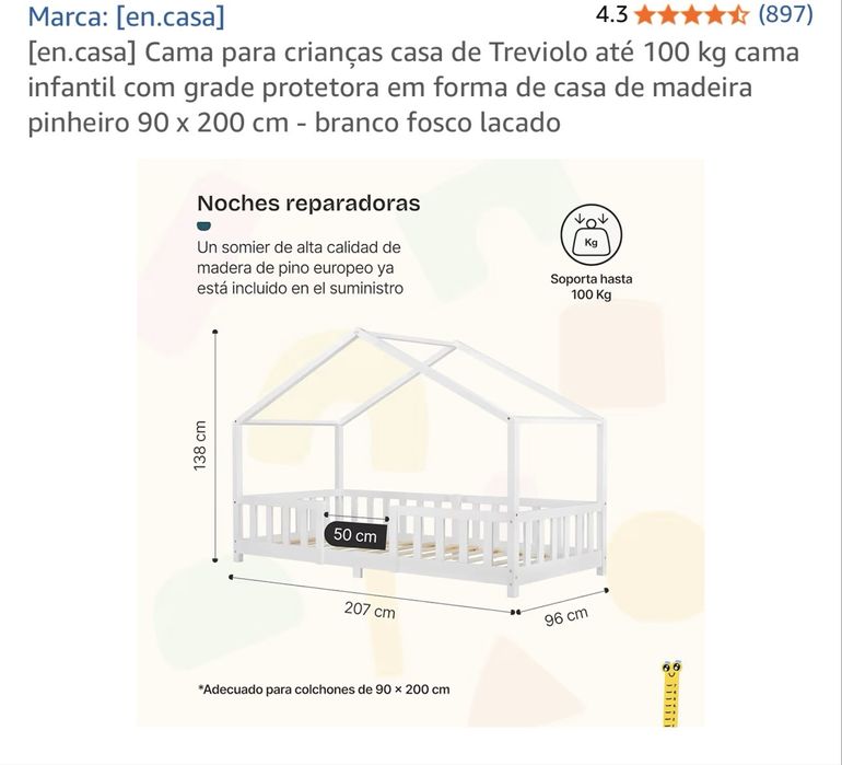 Cama crianca mais colchão