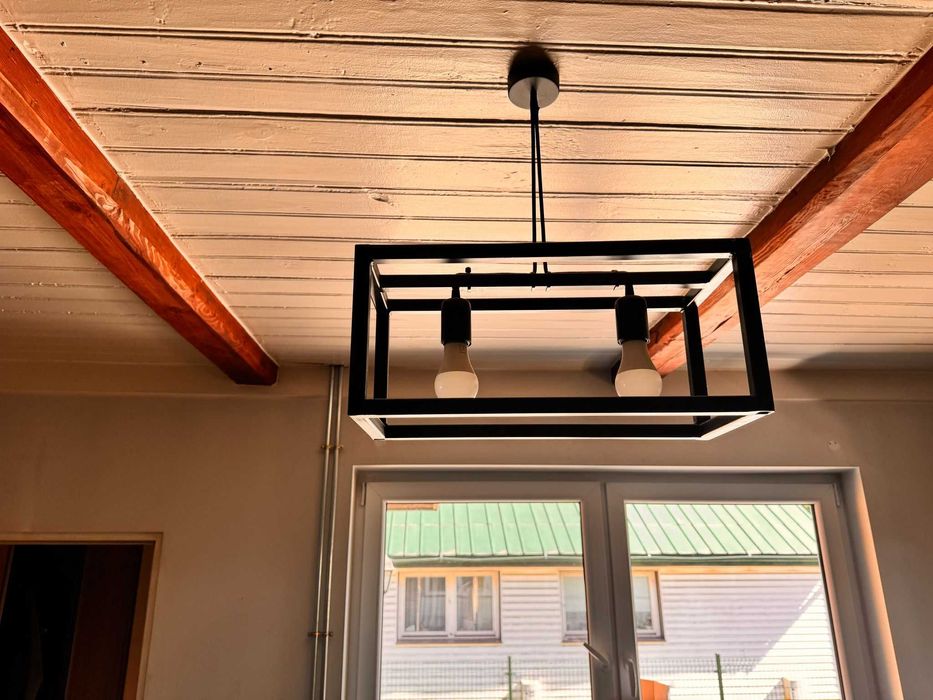 Żyrandol homemade loft stal czarny loftowy diy