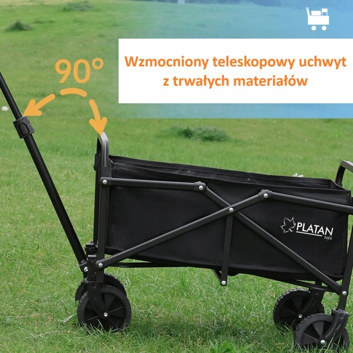 Wózek Turystyczny Plażowy 60L transportowy na kamping ogród przyczepka