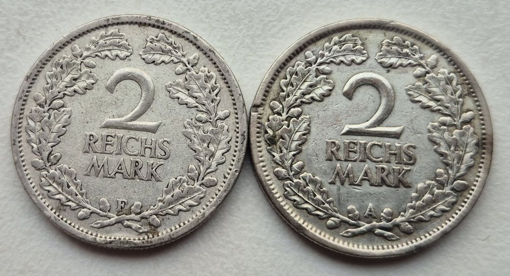 Німеччина 2 марки 1925 та 1926 років дві монети