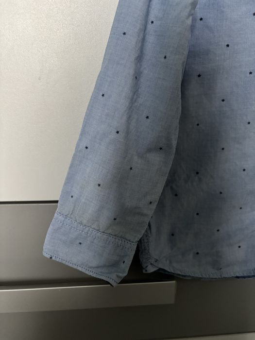 Koszula 110 H&M wzory kropki niebieska