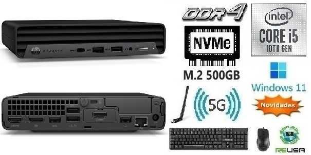 Mini-Pç Prodesk HP-400G6 10ªG|i5-10500T-3.8G|NVMe-512G|16G|5G+BT|W11