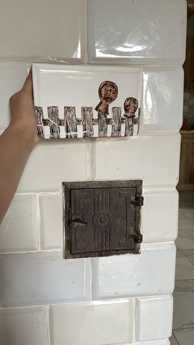 Kafle do pieca z rysunkiem wiejskim