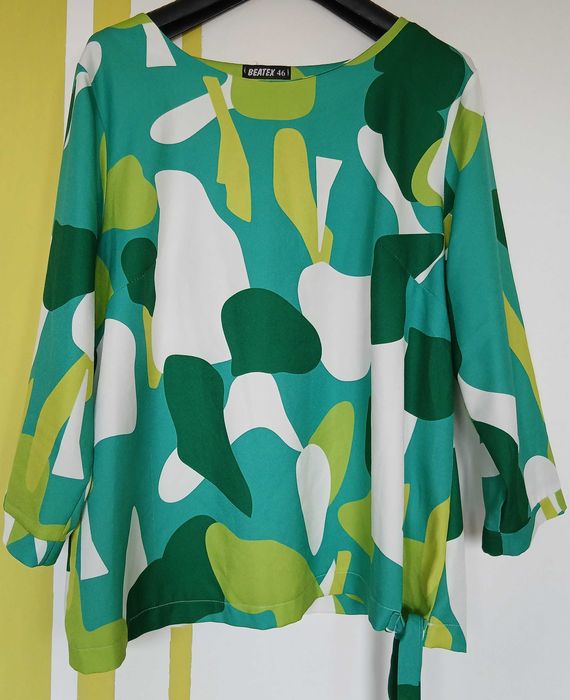 XL(48) Bluzka w zielonej tonacji Butik (produkt polski)