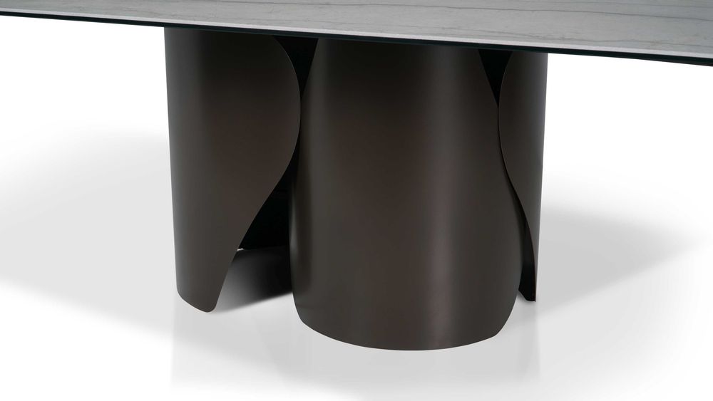 Designerski stół SEVEN spiek Silver Root Grey mat beczka premium