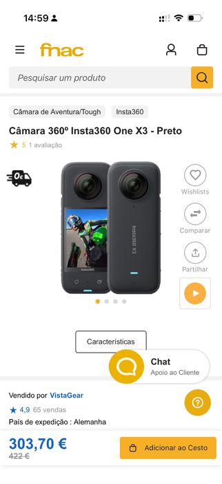 Camera insta 360 X3