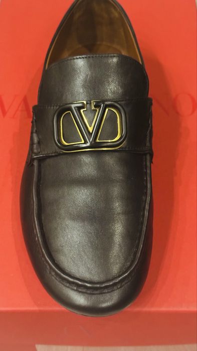VALENTINO Чорні шкіряні лофери VLogo Signature