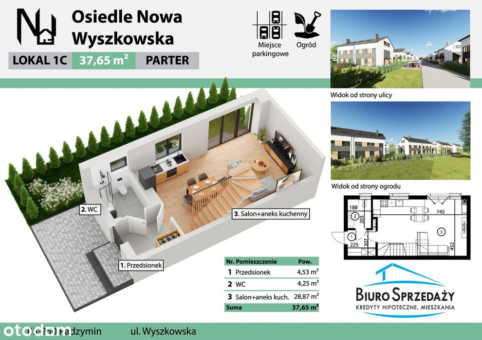 Skrajny Segment+2Mp+Ogródek 83M2-Centrum Radzymina