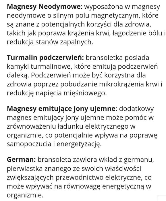 Męska bransoletka magnetyczna zdrowotna