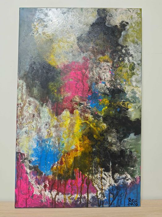 Pintura original de Rita Cristina Ghise assinada pela artista - 5 FOTOS