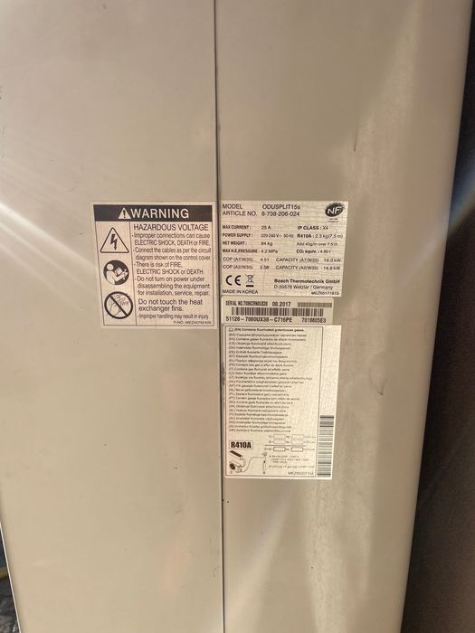 Bomba de calor monofásica Bosch – para peças/reparação – componente eletrónico
