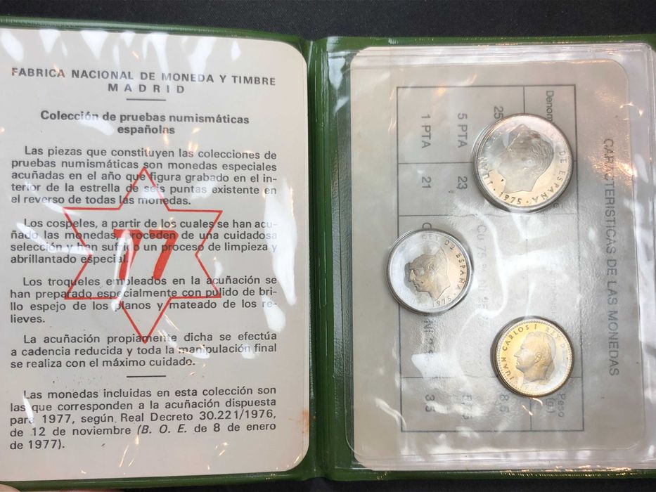 Espanha 1975 - Carteira Numismática Pesetas - Estrela 77