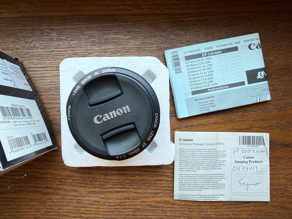 Obiektyw Canon 50mm pudełko komplet