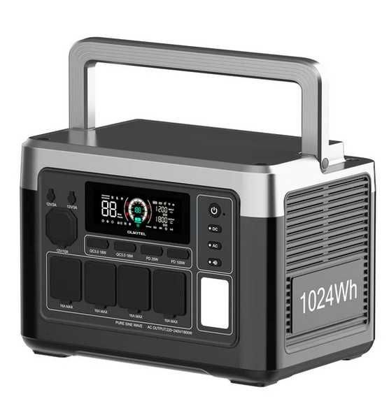 Estação Energia Oukitel 1800W/3600W MPPT 500W 1024Wh LifePO4 BT WI-FI