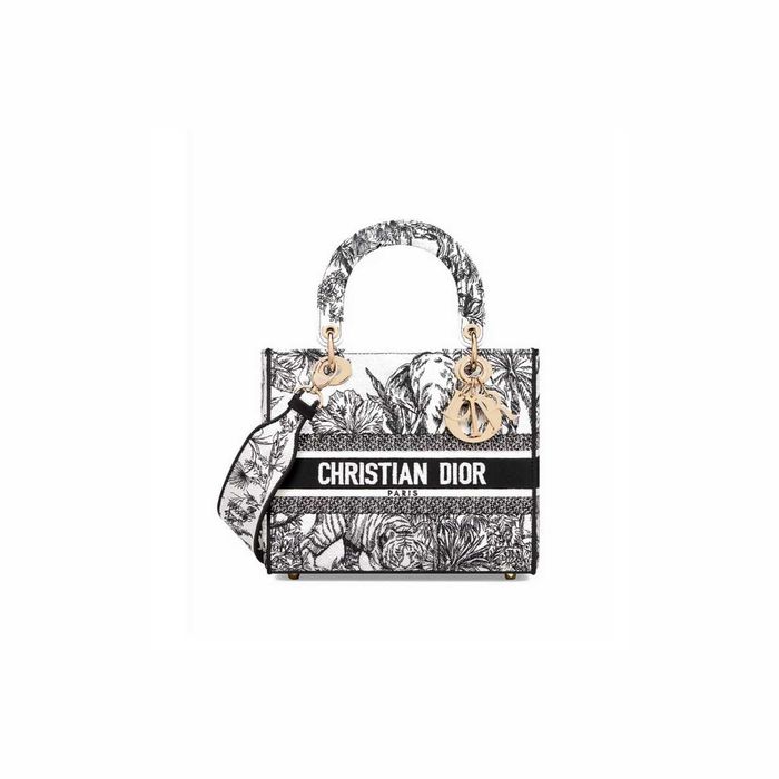 Сумка Dior Lady D-Lite Medium Bag White and Black